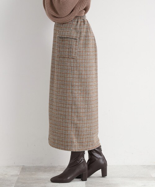 DRESKIP（ドレスキップ）の「◆【レトロな雰囲気が決め手】千鳥柄ナロースカート（スカート・レディース・ベージュ系その他2/ブラック系1/ネイビー系1・02/03）」の5枚目の写真