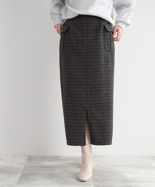 DRESKIP（ドレスキップ）の「◆【レトロな雰囲気が決め手】千鳥柄ナロースカート（スカート・レディース・ベージュ系その他2/ブラック系1/ネイビー系1・02/03）」の11枚目の写真