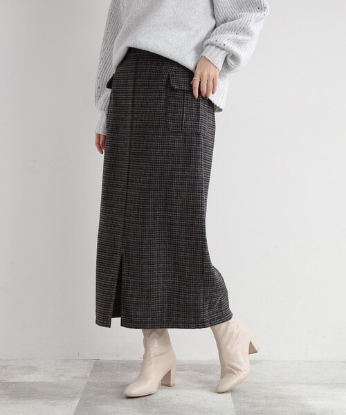 DRESKIP（ドレスキップ）の「◆【レトロな雰囲気が決め手】千鳥柄ナロースカート（スカート・レディース・ベージュ系その他2/ブラック系1/ネイビー系1・02/03）」の12枚目の写真