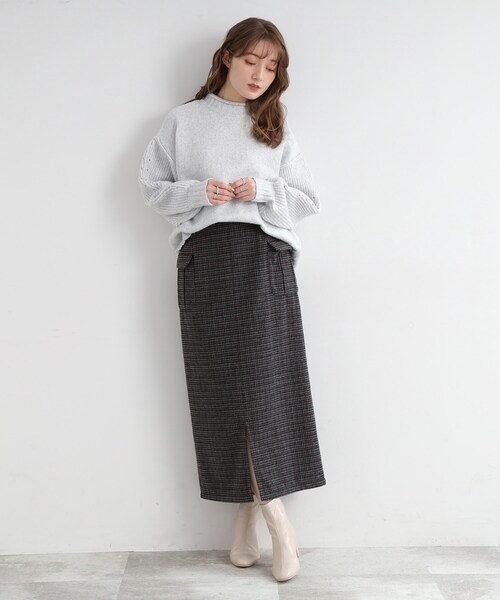 DRESKIP（ドレスキップ）の「◆【レトロな雰囲気が決め手】千鳥柄ナロースカート（スカート・レディース・ベージュ系その他2/ブラック系1/ネイビー系1・02/03）」の14枚目の写真