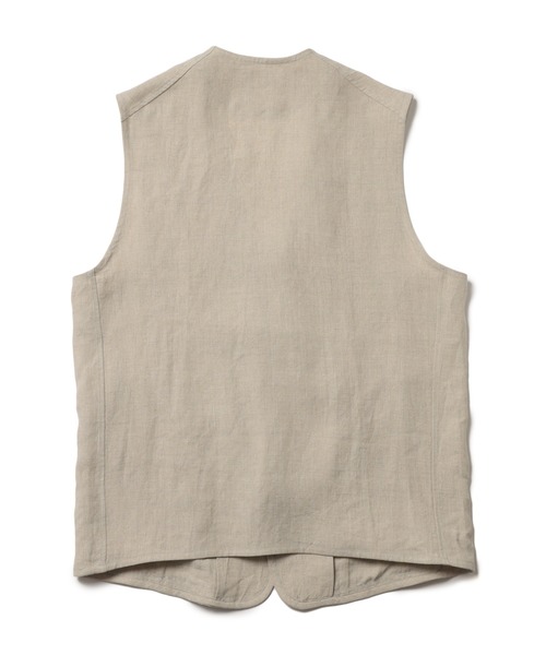MR.OLIVE（ミスターオリーブ）の「【セットアップ対応】フレンチリネン / リラックスベスト（ベスト・メンズ・ブラック/ベージュ/ネイビー・MEDIUM/LARGE）」の6枚目の写真