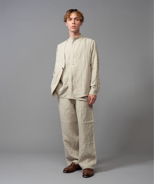 MR.OLIVE（ミスターオリーブ）の「【セットアップ対応】フレンチリネン / リラックスベスト（ベスト・メンズ・ブラック/ベージュ/ネイビー・MEDIUM/LARGE）」の10枚目の写真