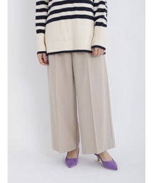 起毛タックフリルベルトワイドパンツ