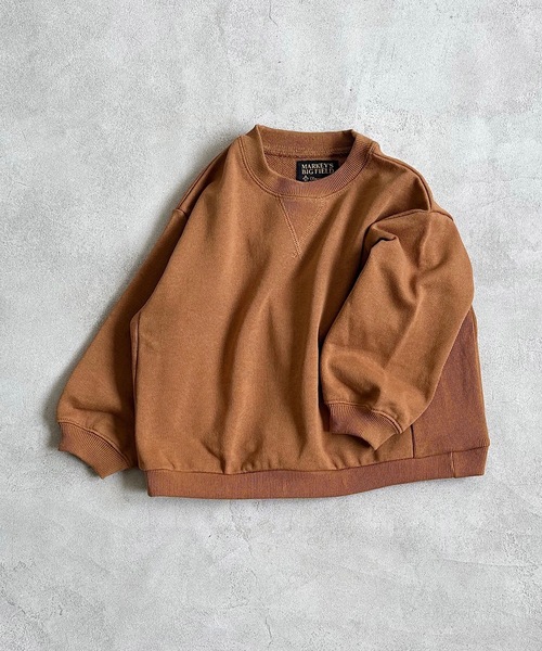 BIG FIELD（ビッグフィールド）の「ムジガゼットトレーナー（80～150cm）（スウェット・キッズ・チャコール/モカ/ホワイト/ブラウン/レッド/カーキ/ブルー/グレー・80/90/95/100/110/120/130/140/150）」の5枚目の写真