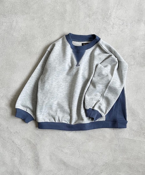 BIG FIELD（ビッグフィールド）の「ムジガゼットトレーナー（80～150cm）（スウェット・キッズ・チャコール/モカ/ホワイト/ブラウン/レッド/カーキ/ブルー/グレー・80/90/95/100/110/120/130/140/150）」の3枚目の写真