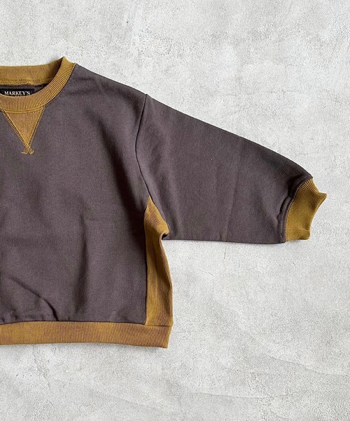 BIG FIELD（ビッグフィールド）の「ムジガゼットトレーナー（80～150cm）（スウェット・キッズ・チャコール/モカ/ホワイト/ブラウン/レッド/カーキ/ブルー/グレー・80/90/95/100/110/120/130/140/150）」の11枚目の写真