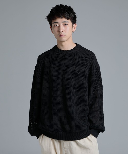 DELUXE デラックス JUNGLE コットンクルーネックニット ブラック M DELUXE(デラックス)の「JUNGLE(ニット/セーター)」 - WEAR