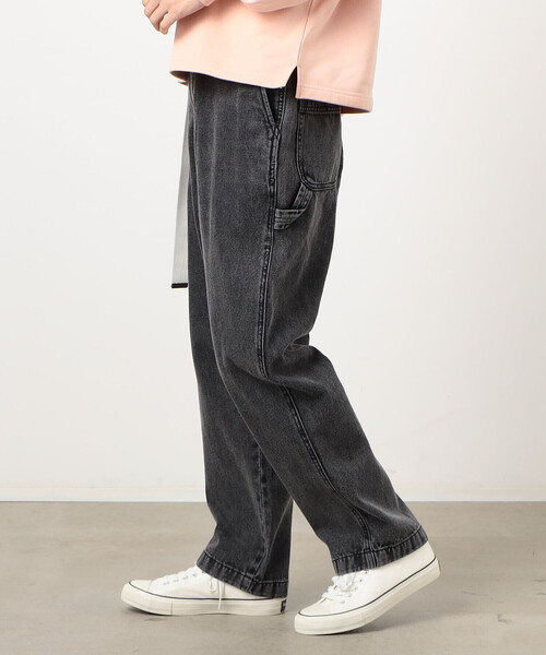 SD デニムペインターパンツ　ブラック　ウォッシュ Purple&Yellow（パープルアンドイエロー）の「ケミカル