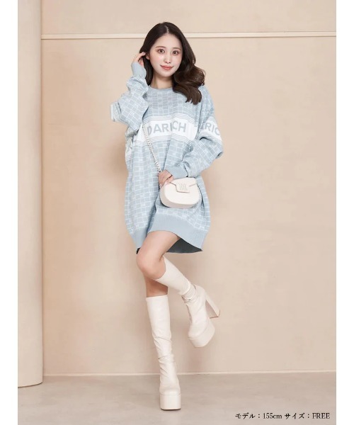 DDロゴジャガードオーバーニットトップス（ニット/セーター）｜Darich