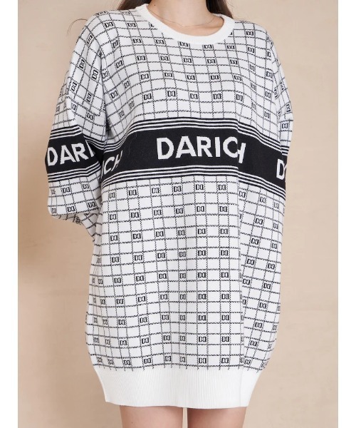 Darich（ダーリッチ）の「DDロゴジャガードオーバーニットトップス（ニット/セーター・レディース・サックスブルー/ブラック/ホワイト・FREE）」の14枚目の写真