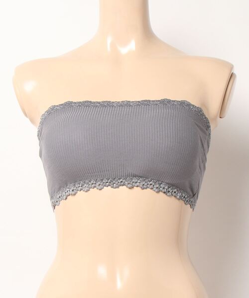 Lace Ladies（レースレディース）の「リブチューブトップブラ（チューブトップ・レディース・ブラック/ホワイト/グレー/ピンク/ベージュ・FREE）」の10枚目の写真