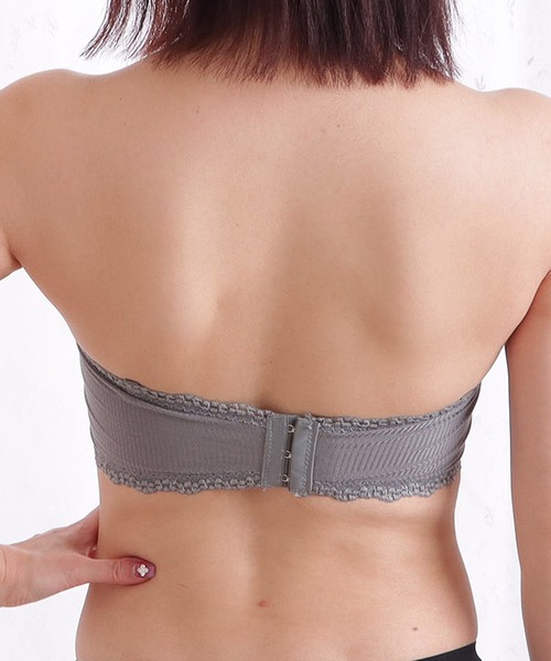 Lace Ladies（レースレディース）の「リブチューブトップブラ（チューブトップ・レディース・ブラック/ホワイト/グレー/ピンク/ベージュ・FREE）」の19枚目の写真