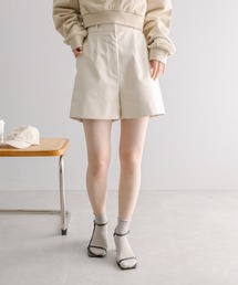 【2サイズ展開!】フェイクレザーショートパンツ