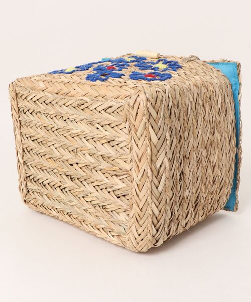 Casselini（キャセリーニ）の「Casselini 刺繍バスケットS 224-110803（かごバッグ・レディース・ブルー・FREE）」の8枚目の写真