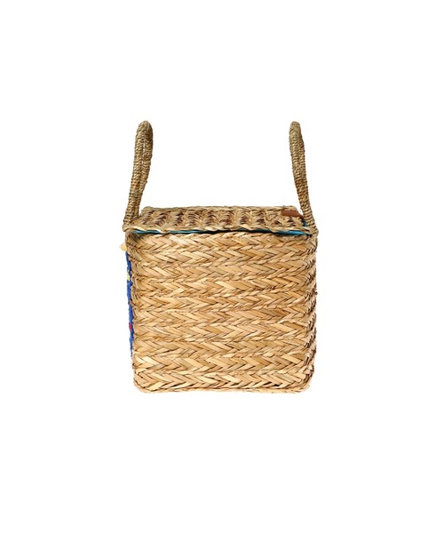 Casselini（キャセリーニ）の「Casselini 刺繍バスケットS 224-110803（かごバッグ・レディース・ブルー・FREE）」の2枚目の写真