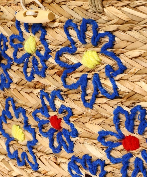 Casselini（キャセリーニ）の「Casselini 刺繍バスケットS 224-110803（かごバッグ・レディース・ブルー・FREE）」の5枚目の写真