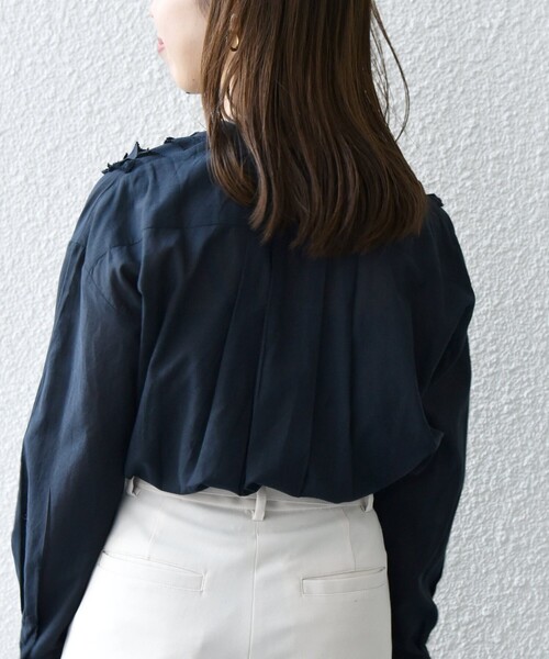「SHIPS any」 半袖ブラウス ONE SIZE ネイビー レディース SHIPS any 「SHIPS any」 半袖ブラウス ONE SIZE ネイビー