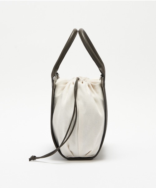 LANVIN en Bleu（ランバンオンブルー）の「キャンバスロゴ ドロストトートバッグ（トートバッグ・レディース・ベージュ/チャコールグレー・FREE）」の11枚目の写真