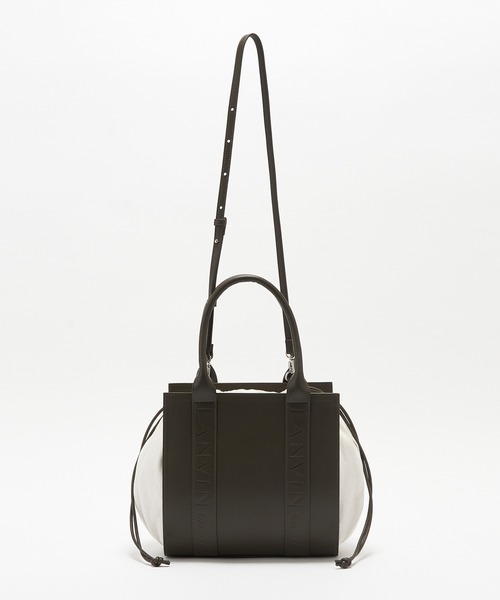 LANVIN en Bleu（ランバンオンブルー）の「キャンバスロゴ ドロストトートバッグ（トートバッグ・レディース・ベージュ/チャコールグレー・FREE）」の10枚目の写真