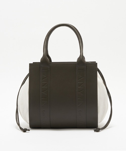 LANVIN en Bleu（ランバンオンブルー）の「キャンバスロゴ ドロストトートバッグ（トートバッグ・レディース・ベージュ/チャコールグレー・FREE）」の14枚目の写真