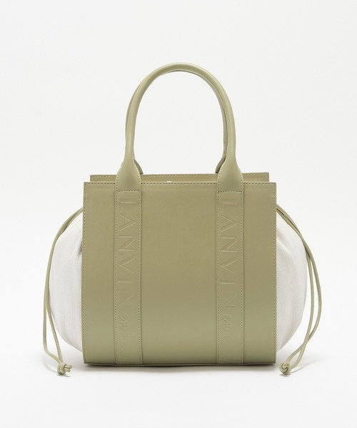 LANVIN en Bleu（ランバンオンブルー）の「キャンバスロゴ ドロストトートバッグ（トートバッグ・レディース・ベージュ/チャコールグレー・FREE）」の6枚目の写真