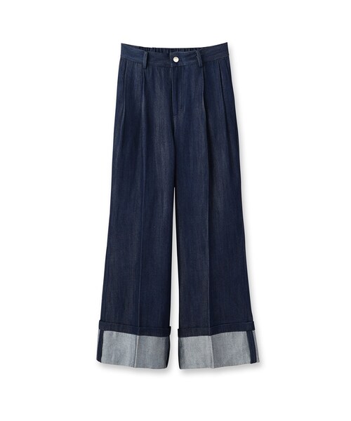 tk.TAKEO KIKUCHI（ティーケータケオキクチ）の「ブライトデニムロールアップパンツ（デニムパンツ・レディース・ネイビー系3・66）」の9枚目の写真