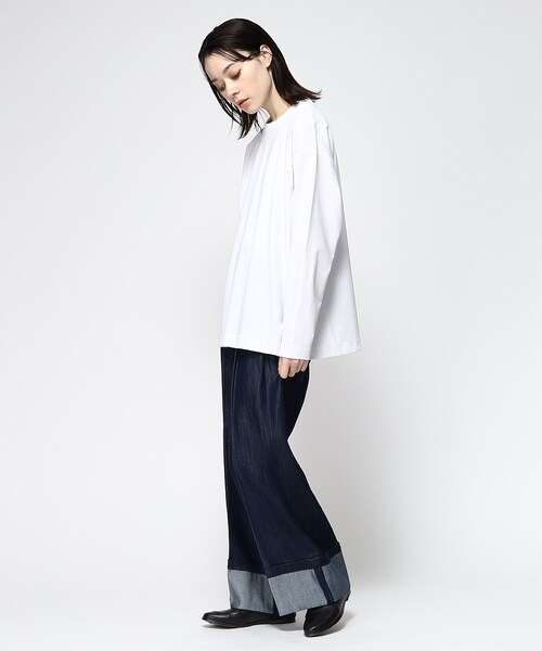 tk.TAKEO KIKUCHI（ティーケータケオキクチ）の「ブライトデニムロールアップパンツ（デニムパンツ・レディース・ネイビー系3・66）」の8枚目の写真