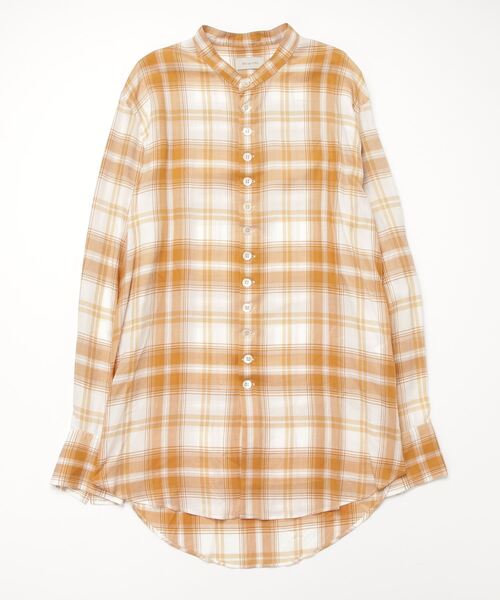 トップス BED j.w. FORD Stand coller check blouse BED j.w. FORD Stand coller check blouse