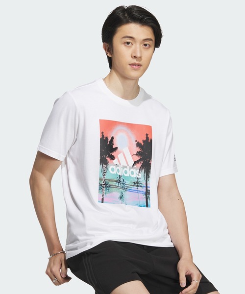セール】パームツリー グラフィック レギュラーフィットTシャツ