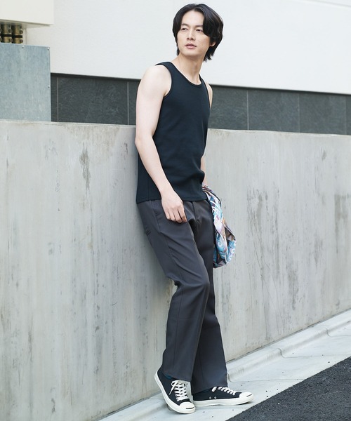 Blue Standard （ブルースタンダード）の「【BLUE STANDARD/ブルースタンダード】抗菌防臭 テレコ リブ タンクトップ インナー（タンクトップ・メンズ・ホワイト/ブラック/杢グレー・MEDIUM/LARGE/X-LARGE）」の5枚目の写真