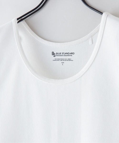 Blue Standard （ブルースタンダード）の「【BLUE STANDARD/ブルースタンダード】抗菌防臭 テレコ リブ タンクトップ インナー（タンクトップ・メンズ・ホワイト/ブラック/杢グレー・MEDIUM/LARGE/X-LARGE）」の12枚目の写真