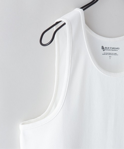 Blue Standard （ブルースタンダード）の「【BLUE STANDARD/ブルースタンダード】抗菌防臭 テレコ リブ タンクトップ インナー（タンクトップ・メンズ・ホワイト/ブラック/杢グレー・MEDIUM/LARGE/X-LARGE）」の13枚目の写真