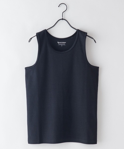 Blue Standard （ブルースタンダード）の「【BLUE STANDARD/ブルースタンダード】抗菌防臭 テレコ リブ タンクトップ インナー（タンクトップ・メンズ・ホワイト/ブラック/杢グレー・MEDIUM/LARGE/X-LARGE）」の9枚目の写真