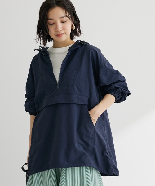 Green　Parks（グリーンパークス）の「ナイロンアノラックブルゾン（その他アウター・レディース・ホワイト系その他2/ネイビー/グリーン・FREE）」の3枚目の写真
