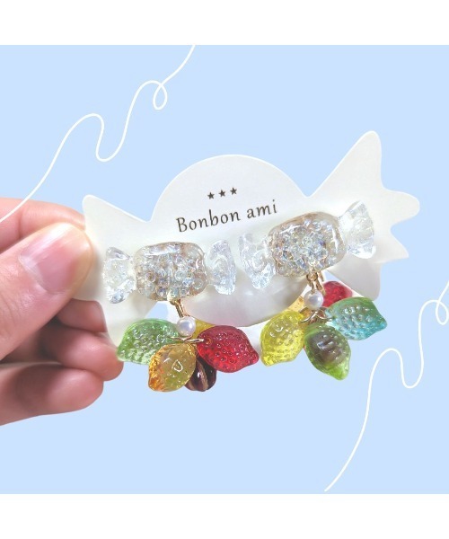tone(トーン)の「【hazeleyes】小粒のカラフルキャンディイヤリング(Bonbonami ボンボンアミ)(MA)(イヤリング・レディース・グリーン/ピンク・FREE)」の4枚目の写真