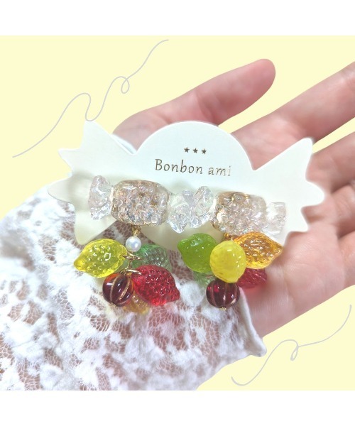tone(トーン)の「【hazeleyes】小粒のカラフルキャンディイヤリング(Bonbonami ボンボンアミ)(MA)(イヤリング・レディース・グリーン/ピンク・FREE)」の8枚目の写真