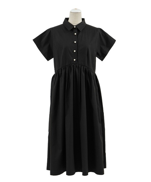 PUNYUS（プニュズ）の「パールボタンシャツワンピース（シャツワンピース・レディース・ブラック/グレー・1/2/3/4）」の11枚目の写真