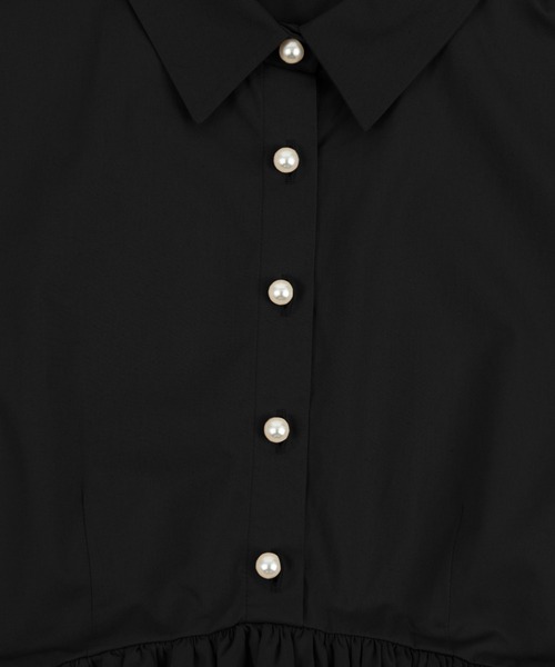 PUNYUS（プニュズ）の「パールボタンシャツワンピース（シャツワンピース・レディース・ブラック/グレー・1/2/3/4）」の5枚目の写真