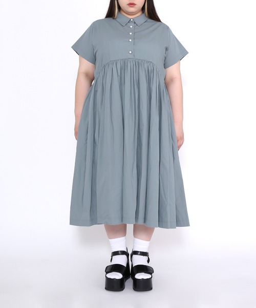 PUNYUS（プニュズ）の「パールボタンシャツワンピース（シャツワンピース・レディース・ブラック/グレー・1/2/3/4）」の22枚目の写真