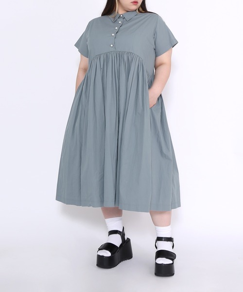 PUNYUS（プニュズ）の「パールボタンシャツワンピース（シャツワンピース・レディース・ブラック/グレー・1/2/3/4）」の21枚目の写真