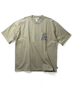 7.4oz 指切り刺繍ﾋﾞｯｸﾞﾎﾟｹｯﾄTEE