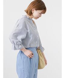 Lugnoncure | 袖ボリュームストライプブラウス(シャツ/ブラウス)