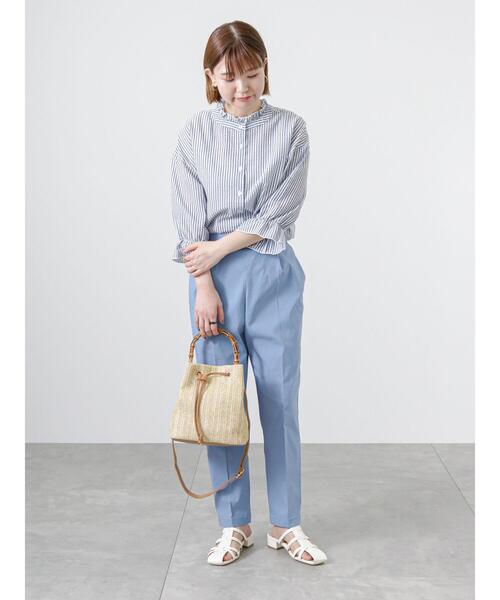 Lugnoncure（ルノンキュール）の「袖ボリュームストライプブラウス（シャツ/ブラウス・レディース・オフホワイト/ブルー/ネイビー・ﾌﾘ-）」の7枚目の写真