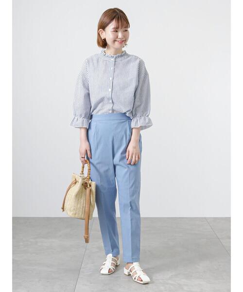 Lugnoncure（ルノンキュール）の「袖ボリュームストライプブラウス（シャツ/ブラウス・レディース・オフホワイト/ブルー/ネイビー・ﾌﾘ-）」の8枚目の写真