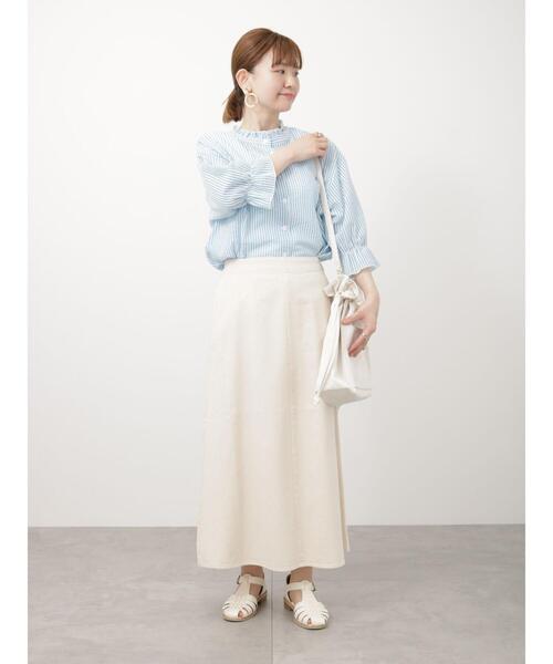 Lugnoncure（ルノンキュール）の「袖ボリュームストライプブラウス（シャツ/ブラウス・レディース・オフホワイト/ブルー/ネイビー・ﾌﾘ-）」の9枚目の写真