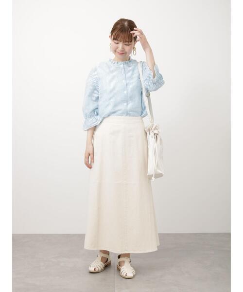 Lugnoncure（ルノンキュール）の「袖ボリュームストライプブラウス（シャツ/ブラウス・レディース・オフホワイト/ブルー/ネイビー・ﾌﾘ-）」の10枚目の写真