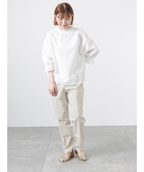 Lugnoncure（ルノンキュール）の「袖ボリュームストライプブラウス（シャツ/ブラウス・レディース・オフホワイト/ブルー/ネイビー・ﾌﾘ-）」の13枚目の写真