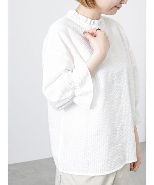 Lugnoncure（ルノンキュール）の「袖ボリュームストライプブラウス（シャツ/ブラウス・レディース・オフホワイト/ブルー/ネイビー・ﾌﾘ-）」の15枚目の写真