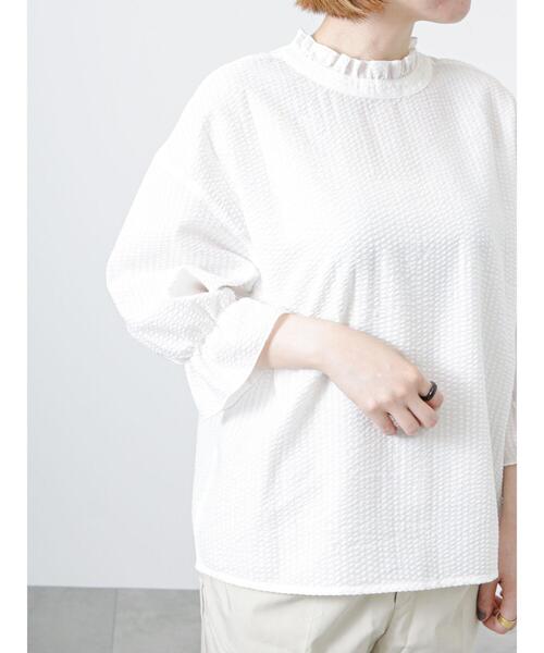 Lugnoncure（ルノンキュール）の「袖ボリュームストライプブラウス（シャツ/ブラウス・レディース・オフホワイト/ブルー/ネイビー・ﾌﾘ-）」の16枚目の写真