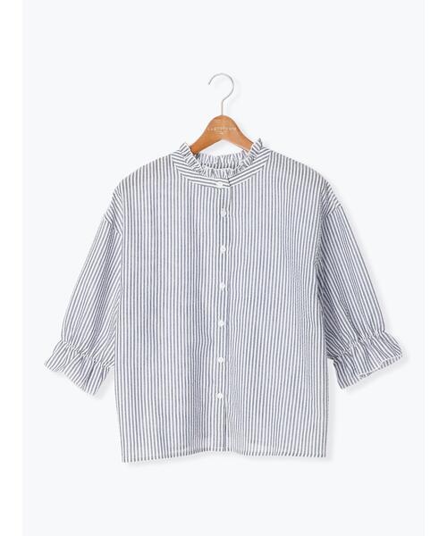 Lugnoncure（ルノンキュール）の「袖ボリュームストライプブラウス（シャツ/ブラウス・レディース・オフホワイト/ブルー/ネイビー・ﾌﾘ-）」の18枚目の写真